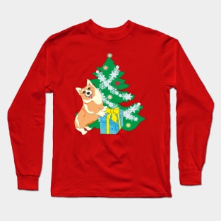 Merry Christmas with a corgi Long Sleeve T-Shirt